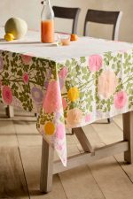 Riso Floral Linen Tablecloth – Natural Linen Vibrant Botanical Dining Table Cover - Image 2