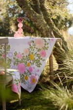 Riso Floral Linen Tablecloth – Natural Linen Vibrant Botanical Dining Table Cover - Image 5