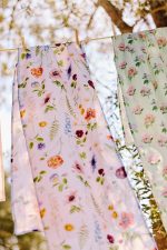 Floral Illustration Linen Table Runner – Natural Linen Artistic Botanical Table Runner - Image 3