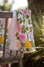 Riso Floral Linen Dish Towel – Natural Linen Botanical Kitchen Tea Towel