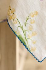 Floral Illustration Linen Tablecloth – Natural Linen Artistic Botanical Table Cover - Image 5