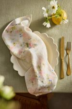 Watercolor Blooms Linen Napkins – Set of 2 Hand-Finished Floral Print Table Linens - Image 3