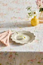 Watercolor Blooms Linen Tablecloth – Natural Linen Floral Print Table Cover - Image 3