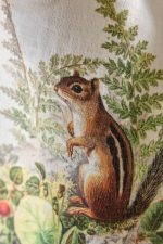 Spring Chipmunk Linen Dish Towel – Charming Hand-Drawn Floral Animal Tea Towel - Image 3