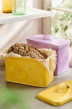 Yellow Enamelware Bread Box – Hand-Crafted Steel Storage Bin for Kitchen Countertops - Image 3