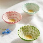 Painted Flower Pinch Bowls – Set of 3 Hand-Painted Floral Stoneware Mini Dipping Bowls