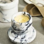 Smoky White Marble Butter Keeper – Hand-crafted Natural Stone Butter Crock