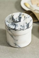 Smoky White Marble Butter Keeper – Hand-crafted Natural Stone Butter Crock - Image 2