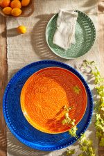 Patterned Enamel Round Serving Tray – 14-Inch Hand-Crafted Colorful Iron Decorative Tabletop Platter - Image 4