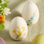 Colorful Floral Egg Salt and Pepper Shakers – Set of 2 Hand-Painted Earthenware Shakers