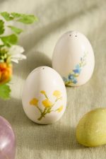 Colorful Floral Egg Salt and Pepper Shakers – Set of 2 Hand-Painted Earthenware Shakers