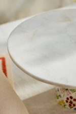 Painted Lattice Marble and Glass Cake Stand – 10.5-Inch Hand-Crafted Pedestal Dessert Display - Image 3