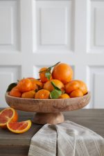 Acacia Wood Footed Serving Bowl – 12-Inch Hand-Crafted Natural Hardwood Elevated Pedestal Bowl