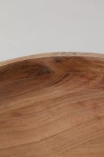 Acacia Wood Footed Serving Bowl – 12-Inch Hand-Crafted Natural Hardwood Elevated Pedestal Bowl - Image 2