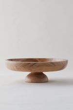 Acacia Wood Footed Serving Bowl – 12-Inch Hand-Crafted Natural Hardwood Elevated Pedestal Bowl - Image 3
