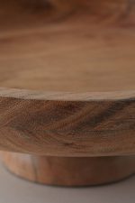 Acacia Wood Footed Serving Bowl – 12-Inch Hand-Crafted Natural Hardwood Elevated Pedestal Bowl - Image 4