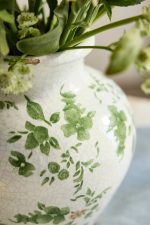 Small Green Chinoiserie Terracotta Vase – 8-Inch Hand-Painted Floral Ceramic Decorative Vessel - Image 2