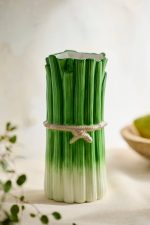 Celery Bunch Ceramic Vase – 8-Inch Hand-Painted Realistic Vegetable-Shaped Floral Vessel - Image 2