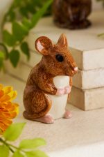 Hand-Painted Field Mouse Bud Vase – 3-Inch Hand-Crafted Ceramic Stoneware Mouse Figurine Vase - Image 2