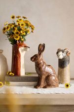 Hand-Painted Fox Ceramic Vase – 9-Inch Hand-Crafted Woodland Animal Floral Vessel - Image 3