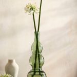 Stacked Bubbles Recycled Glass Vase – 18-Inch Hand-Crafted Spanish Glass Tall Floor Vase