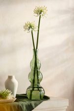 Stacked Bubbles Recycled Glass Vase – 18-Inch Hand-Crafted Spanish Glass Tall Floor Vase