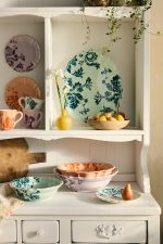 Botanical Silhouette Earthenware Serving Bowl – 10-Inch Hand-Painted Floral Ceramic Salad and Pasta Bowl - Image 3