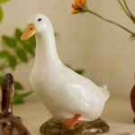 Hand-Painted Duck Bud Vase – 4-Inch Hand-Crafted Ceramic Stoneware Bird Figurine Vase