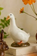 Hand-Painted Duck Bud Vase – 4-Inch Hand-Crafted Ceramic Stoneware Bird Figurine Vase