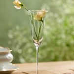 Ruffled Green Glass Champagne Flute – Hand-Crafted 3.5 oz Tinted Stemware