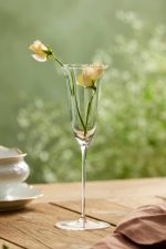 Ruffled Green Glass Champagne Flute – Hand-Crafted 3.5 oz Tinted Stemware