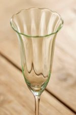 Ruffled Green Glass Champagne Flute – Hand-Crafted 3.5 oz Tinted Stemware - Image 2