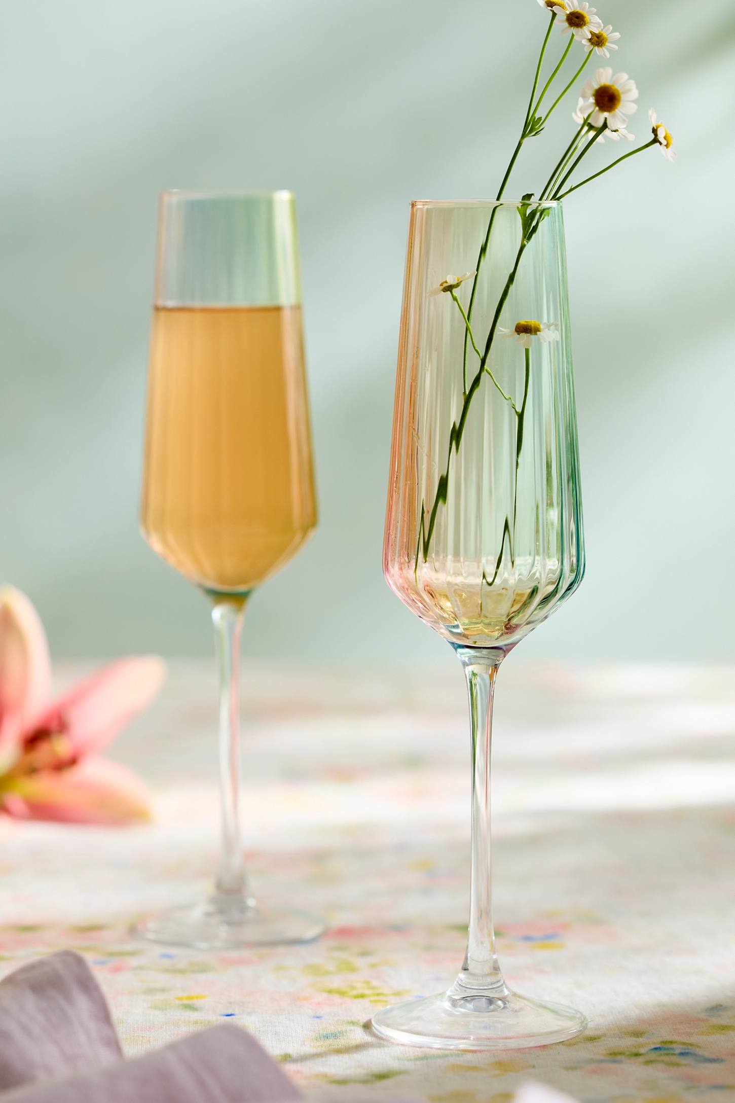 xenapaz-76.jpg Ombre Champagne Flutes – Set of 2 Hand-Crafted 9 oz Gradient Glassware - Image 1
