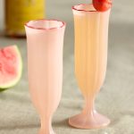 Ruffle Rim Pastel Flute Glasses – Set of 2 Hand-Finished 6 oz Glassware for Toasting