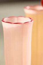 Ruffle Rim Pastel Flute Glasses – Set of 2 Hand-Finished 6 oz Glassware for Toasting - Image 2