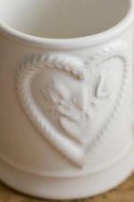 Valentine Cameo Stoneware Mug – 18 oz Large Hand-Crafted Ceramic Heart Motif Coffee Cup - Image 4