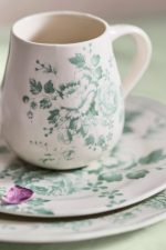 Blooming Transferware Stoneware Mug – 16 oz Hand-Finished Botanical Decal Coffee Cup - Image 2