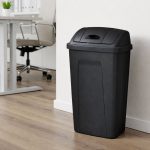 Mainstays Kitchen Trash Can, 13 Gallon Plastic Garbage Bin with Swing Top Lid, Black - Image 3