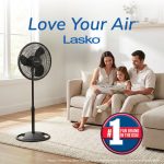 Lasko 16" 3-Speed Oscillating, Adjustable Height, Pedestal Fan S16500 - Image 7