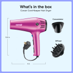 Conair 1875W Cord Keeper Hair Dryer with Diffuser and Concentrator, Pink, 1 Count - Image 7