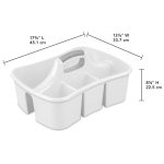 Sterilite Divided Ultra™ Caddy, Easy Carry, Handy Plastic Utility Storage, White - Image 2