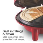 Hamilton Beach Quesadilla Maker, 8" Round, Makes 6 Wedges, Red - Image 4