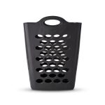 Mainstays Flexible Square Laundry Hamper, Black Plastic - Image 7