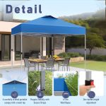 SUMMIT LIVING 10 x 10 ft Pop-up Canopy Tent Straight Legs Instant Canopy for Outside with Wheeled Bag - Blue - Image 7