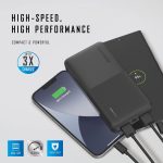 Pocket Juice Slim Pro 20,000mAh, Portable Power Bank and Charger with Dual USB Ports, Black - Image 3
