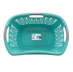 Home Logic 1.8 Bushel Hip Grip Plastic Laundry Basket, Teal, Adult - Image 7