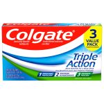 Colgate Triple Action Toothpaste, Original Mint, 6 oz, 3 Pack - Image 2