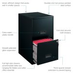 Space Solutions 18" Deep 2 Drawer Letter Width Vertical File Cabinet, Black - Image 3