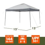 Ozark Trail 12' x 12' Gray Instant Straight Leg Camping Canopy - Image 3