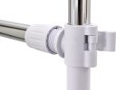 Mainstays Adjustable 2-Tier Rolling Clothes Rack with Locking Wheels, Steel, Silver/White - Image 5